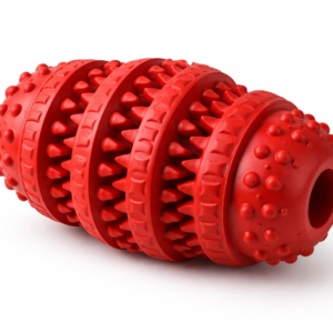 Durable Rubber Spiky Dog Chew Toy – Interactive Dental Toy for Dogs, Red