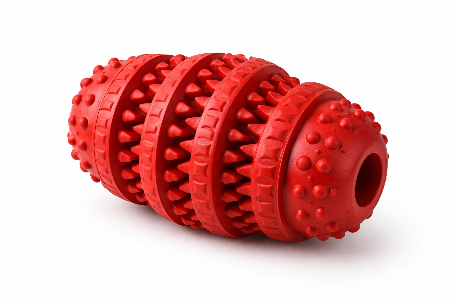 Durable Rubber Spiky Dog Chew Toy – Interactive Dental Toy for Dogs, Red