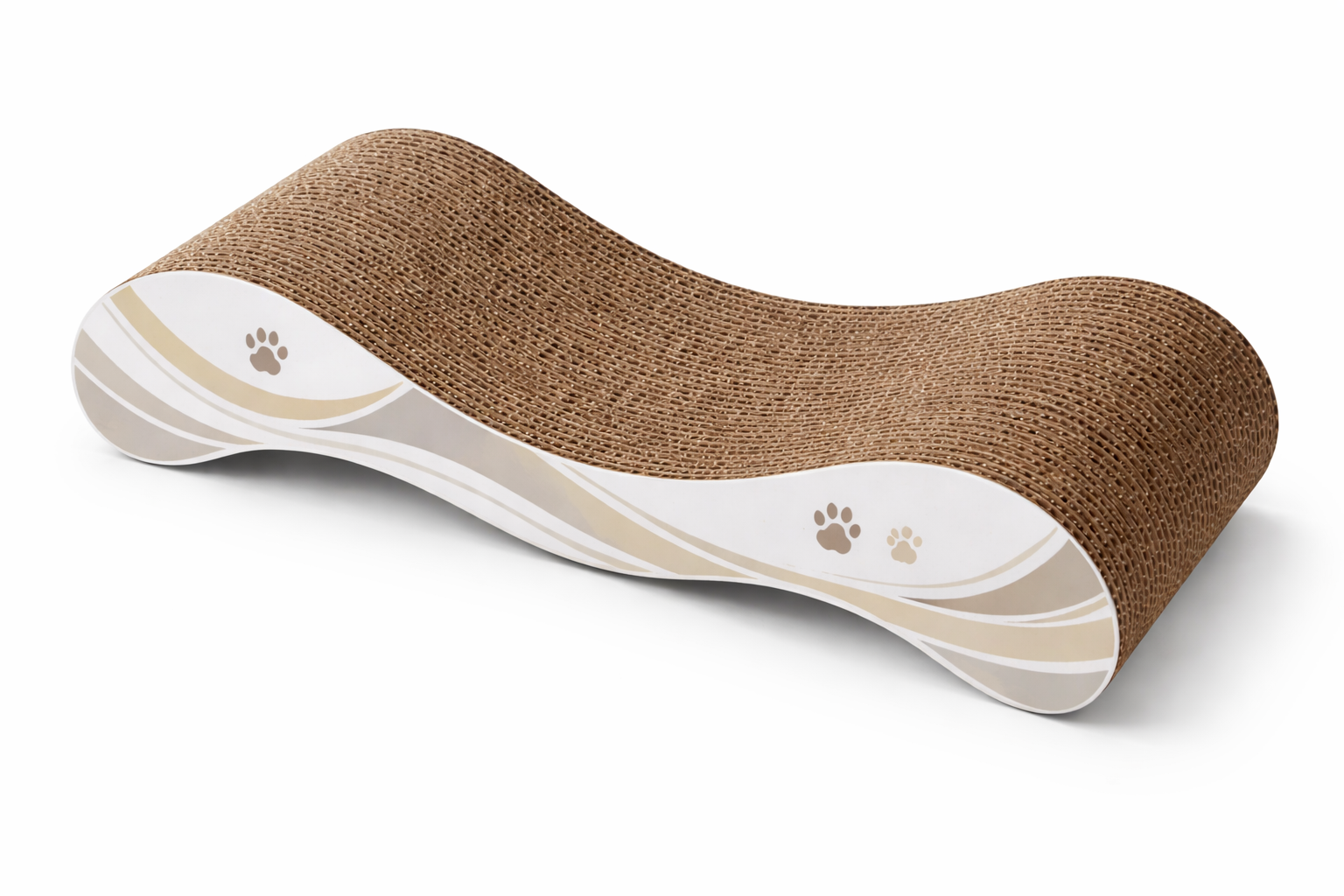Cat Scratching Lounge – Durable Cardboard Scratcher with Soft Paw Print Design