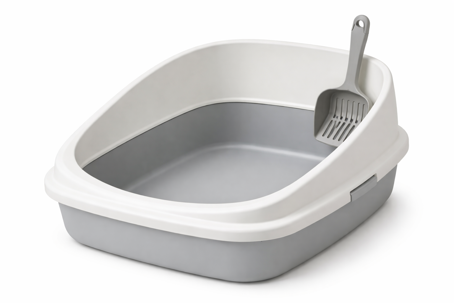 Cat Litter Box with Scoop – High-Sided and Easy-Clean Tray with Comfortable Handle