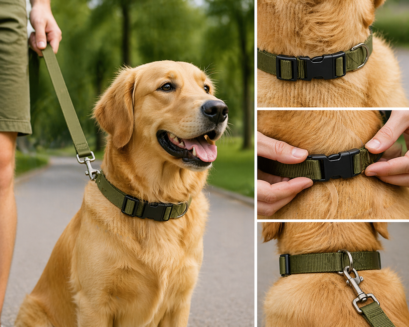 Adjustable Nylon Dog Collar with Quick-Release Buckle – Durable Pet Collar for Small to Large Dogs - Image 3